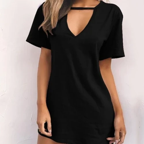 Seksowna elegancka sukienka kopertowa z głębokim dekoltem w szpic, luźna sukienka damska jednokolorowa Mini sukienka z krótkim rękawem Club Party Vestidos