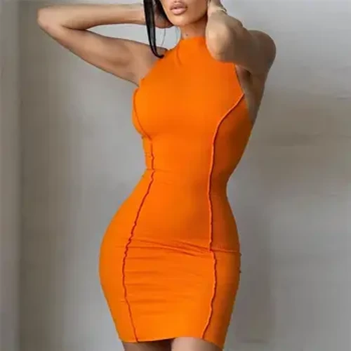 Női szexi ujjatlan mini Bodycon ruha Y2K kivágott sundress rövid ruha Beach Party Club utcai viselet