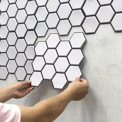 10PCS 3D Beyaz Fayans Dekoratif Duvar Kağıdı, Kolay Yapışması ve Soyulması Yüzey Duvar Kağıdı, Kendinden Yapışkanlı Su Geçirmez Duvar Çıkartması