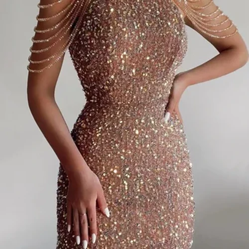 Udaberriko Party Club arratsaldeko soineko laburra Emakumezkoen sexy bodycon borla mini soinekoa sorbaldatik kanpo mahukarik gabeko lentejueladun soinekoak