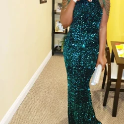 ʻAʻahu ʻaʻahu ʻaʻahu ʻahaʻaina mare ʻaʻahu ʻulaʻula ʻulaʻula Sexy Halter Sleeveless Sequin Long Evening Prom O Neck Floor Length Dresses Summer 2024