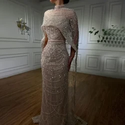 Wasisi Dubaý Arabystan udealaňaç Mermaid Uzyn Keýp Lýuks agşam köýnekleri 2024 Aýal toý dabarasy üçin ELA72032