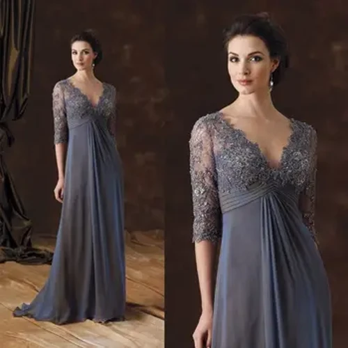 Efuefu Tina o le Fa'aipoipo La'ei 2021 Fou Elegant Lace Applique Beading Long Plus Size V-Neck Wedding Party La'ei Afiafi Tina