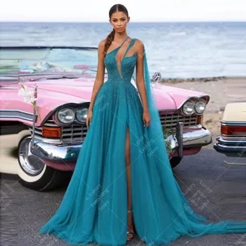 Üzüm jynsy şal agşam köýnekleri Aýalyň kesilen yzygiderli gapdal bölünen şifon resmi moda oturylyşygy prom eşikleri Vestidos De Noche