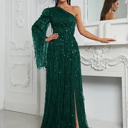 YISIKADO Giffniseti Một vai xẻ đùi Sequin Form đầm dạ hội 2024