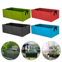 Filz Wuesse Poten Rechteck wuessend Poten Stoff Planzung Poschen Blummen Planter Poschen Outdoor Gaart Geméis Plantatioun Container