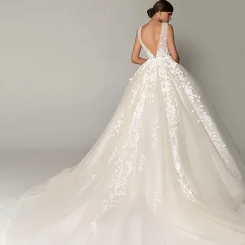 Sevintage Boho Putri Gaun Pengantin Renda Appliques Seksi Backless V Neck Pantai Gaun Pengantin Tanpa Lengan Gaun Pengantin