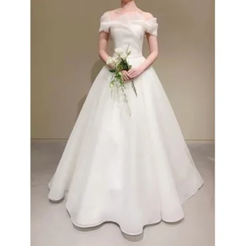 Sukienka Na Wesele – robe De mariée trapèze élégante, épaules dénudées, longue et Simple, sur mesure, grande taille, nouvelle collection 2023