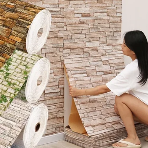 70Cm * 1M 3D Tự Dán Giấy Dán Tường Chống Thấm Nước Liên Tục Dán Tường Gạch Phòng Khách Phòng Ngủ Phòng Trẻ Em trang Trí Nhà Cửa