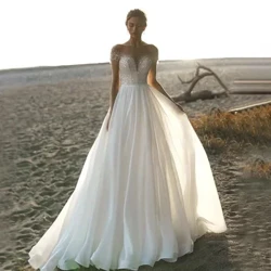 Exquisite Sweetheart Neck A-Linie Glitzer Hochzeitskleider Off The Shoulder Ärmellose Sweep Schleppe Brautkleider Robe De Mariée