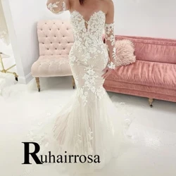 Ruhair La'ei Fa'aipoipo Fa'aipoipo e leai ni fusi mo tama'ita'i e tu'u ese le tau'au fa'a'ofu'ofu o lo'o fa'aofuofu Lace Fa'afaletua De Mariée Fa'apitoa Faia.