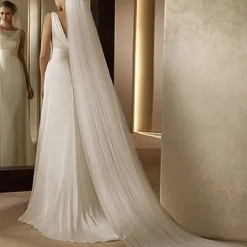 Elegant Bridal Veil na may Suklay 3 Meter 1 Layer/2 Layer/3 layer White Ivory Simple Bride Cathedral Veil Mga Accessory sa Kasal