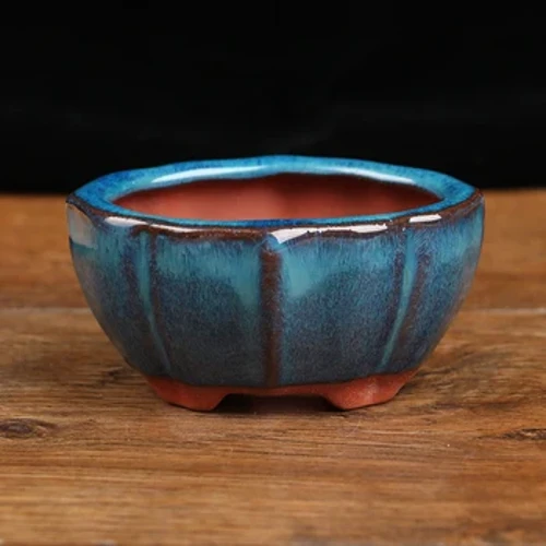 Arddull Tsieineaidd Bonsai Pot Blodau Crefft Ceramig Plannwr Pot Planhigyn Addurn Cartref 7.5*5.7*4cm