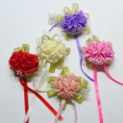 Blodau rhosyn ewyn corsage arddwrn