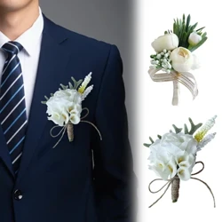 White Rose Corsage Vyrams Jaunikis Geriausias Vyras Vestuvių Vakarėlis Susitikimas Asmeniniai papuošimai Aksesuarai Prekės