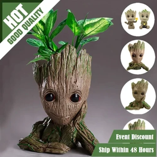 Nhà Trang Trí Phòng Khách Chậu Hoa Groot Dụng Cụ Bào Nồi Để Bàn Đồ Trang Trí Anh Hùng Anime Hình Cây Người Điêu Khắc & Tượng Quà Tặng