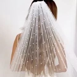 TOPQUEEN V05 Ngọc Trai Mạng Che Mặt Cô Dâu Mềm 1 Tầng Đính Hạt Mạng Che Mặt Cưới Cho Cô Dâu Nhà Thờ Chiều Dài Với Lược Cưới Phụ Kiện