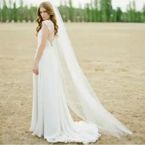Velos de novia largos de tul de una capa con peine velo de novia para accesorios de boda de novia