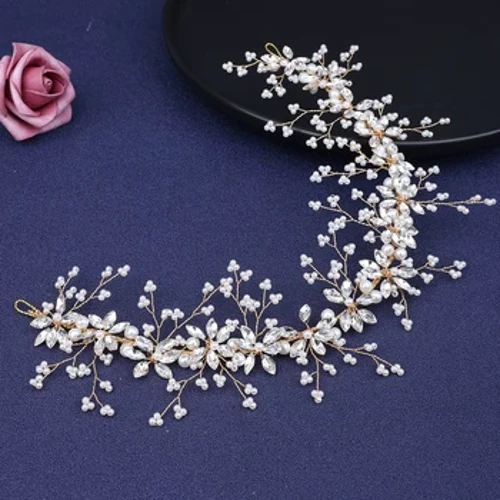 Perle di fiori Fasce per capelli in cristallo Fasce per capelli da donna fatte a mano da sposa Accessori per capelli da sposa Gioielli per la testa