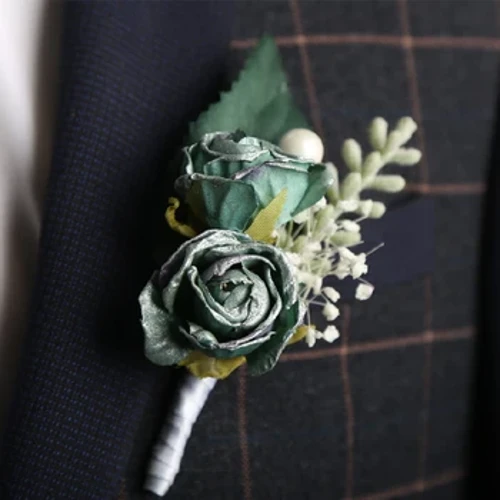 Sulhanen Boutonniere Hääkorsapuku Napinläpi Silkki Ruusut Rintakoru Miehet Naiset Käsi Kukat Rannekoru Mariage Korut Asusteet