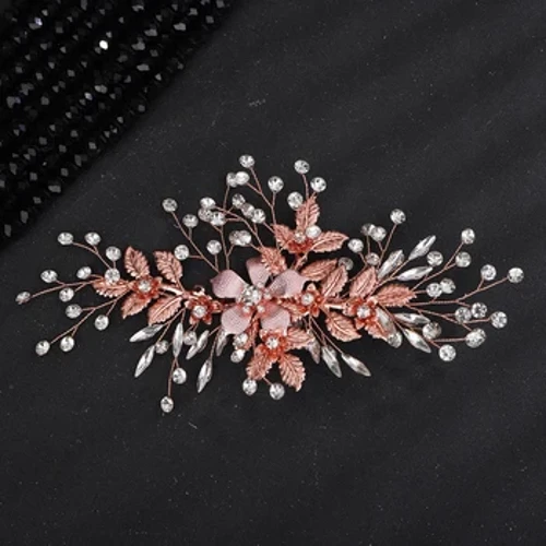 Hoa Hồng Vàng Hoa Cưới Cô Dâu Vintage Đầu Mảnh Handmade Cho Cô Dâu Tóc Đảng Hứa Phụ Kiện Tóc Trang Sức
