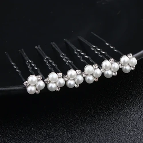 6 Stück/Los, österreichische Kristall-Strasssteine, Brauthaarnadeln, Perlen, Hochzeitskopfschmuck, Haarschmuck-Accessoires für Frauen