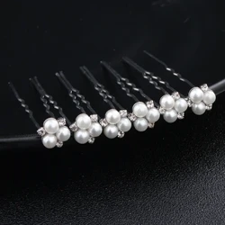6 pcs/lote Austriako Kristalezko Rhinestones Ezkonberrien Ornak Perlak Ezkontza Buruko Buruko Ile Bitxiak Emakumeentzako Osagarriak