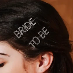 Nou 2 bucăți Argint Bride To Be Strass Word Agrafe de păr Agrafe Agrafe de păr Mici Agrafe de păr Accesorii pentru coafarea părului