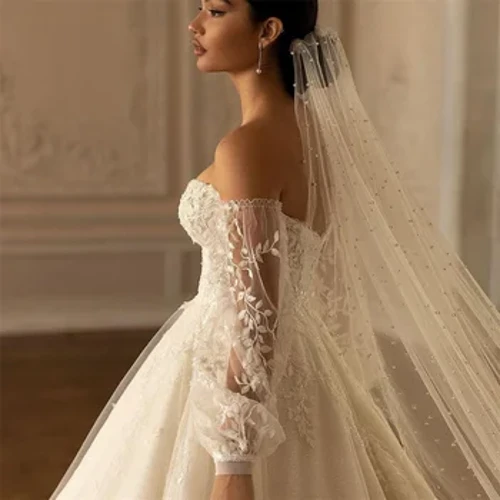 Pearls Bridal Veil Soft 1 Tier Beaded Weil Weil for Bride Cathedral Might with Comb Weil Weil