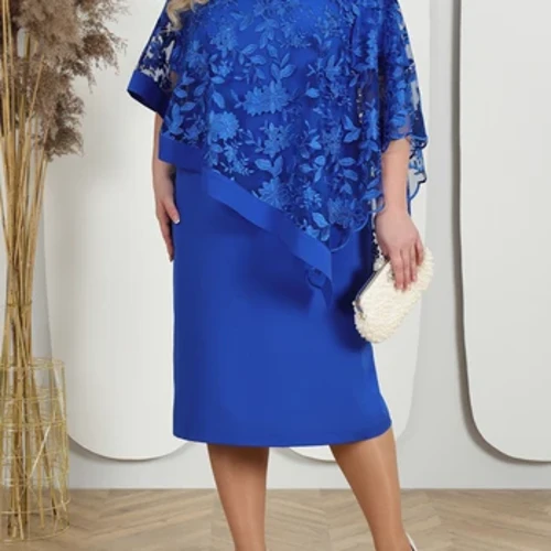 Gúnaí Mná Méid Plus 2023 Bróidnéireacht Samhraidh Ruffles Bláthanna Gúna peann luaidhe caol bodycon do Chubby Mná Curvy gúna Páirtí