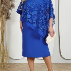 Nguo za Ukubwa Zaidi za Wanawake 2023 Embroidery Floral Ruffles Slim Bodycon Penseli Mavazi ya Chubby Women Curvy Party Dress