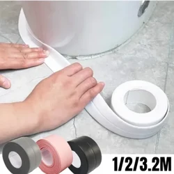 PVC su geçirmez duvar etiketi kendinden yapışkanlı lavabo soba çatlak sızdırmazlık bandı mutfak banyo küveti köşe su geçirmez kalıp geçirmez