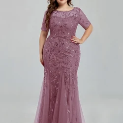 Fraen Plus Gréisst Laang Kleeder 2023 Neie Summer Formell Luxus Spëtzepailletten Chic Elegant tierkesch Hochzäit Owend Party Prom Kleeder