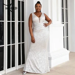 Фустани за венчавки Missord Apricot Sequin Plus Size Елегантни женски фустани без ракави со максимум долга вечерна тоалета
