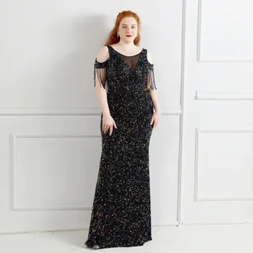 Váy dạ hội nàng tiên cá đính sequin dành cho nữ, Trang phục cho mẹ cô dâu, Váy dự tiệc thanh lịch, Sự kiện đám cưới dài, Kích thước lớn, Sang trọng