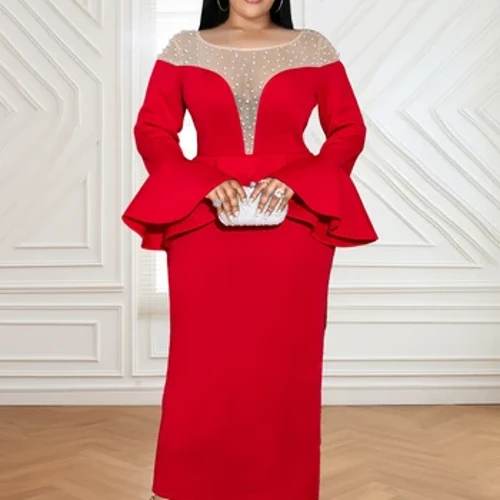 La'ei Fa'aopoopo Fafine Vaine Mumu La'ei Afiafi Afiafi La'ei Mesh Patchwork Va'ai I Beading Ruffles Sulu lima Gowns Aso Fanau Fa'aipoipoga