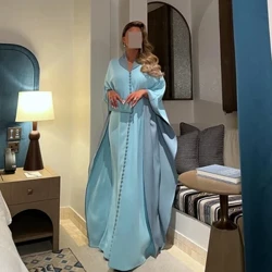 Išleistuvių suknelė Saudo Arabija, satino sagutėmis, sužadėtuvių formos, aukšta apykakle, pagal užsakymą proginė suknelė, ilgos suknelės