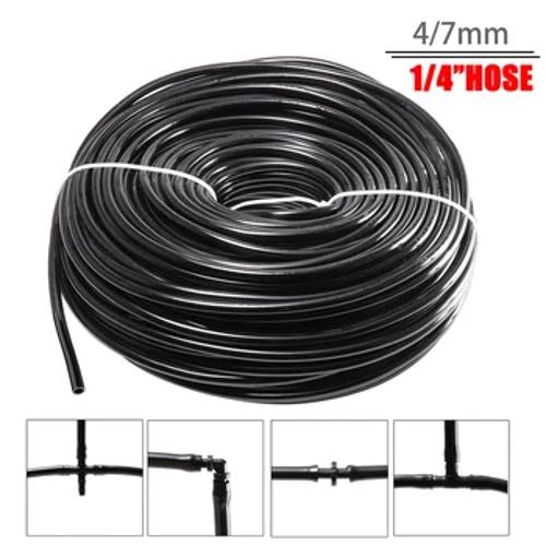 Kerti öntözőcső 4/7mm PVC mikro öntözőcső 1/4'' cső öntöző csepegtető rendszer öntözőcső üvegházi bonsaihoz