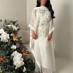 Ballkleid Saudi-Arabien Ball Satin Perlenbesatz Promi A-Linie U-Boot-Ausschnitt Maßgeschneidertes Abendkleid Lange Kleider
