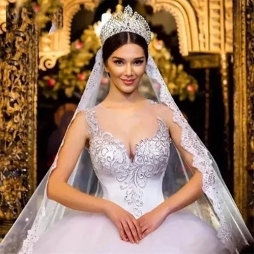 Ajoyib bal ko'ylagi to'y liboslari dantelli munchoqli aplikatsiyalar kelin ko'ylagi buyurtma asosida tikilgan O-bo'yinli ayollar bayramlari uchun liboslar