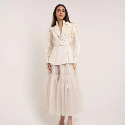 Robe de bal drapée en Organza, arabie saoudite, ligne a, col en v, robe d'occasion sur mesure, robes mi-longues