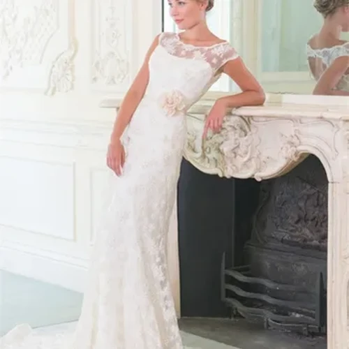 Семена Vestido de noiva Самые продаваемые элегантные трапециевидные платья длиной до пола, кружевное свадебное платье с поясом и цветочным принтом, свадебные платья на заказ