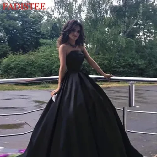Sitaili Fou La'ei Fa'afiafia Faigofie Satin Strapless A-line La'ei Afiafi Afiafi Uuli Robe De Soirée Folau Umi