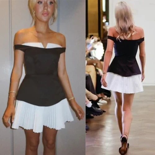 Jersey Drapeli Clubbing A Kesim Omuzu Açık Ismarlama Özel Gün Elbisesi Mini Elbiseler