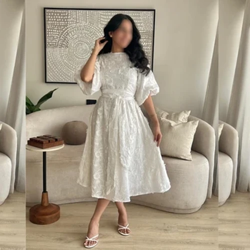 Robe de bal Arabie saoudite Jersey ceintures de fleurs fiançailles a-ligne bijou sur mesure robe d'occasion robes mi-longues