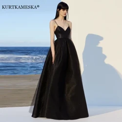 Elegant Spaghetti Strap Evening Guest Prom Long Party Dresses para sa Babae 2022 Sexy Deep V Neck Backless Summer Wedding Maxi Dress