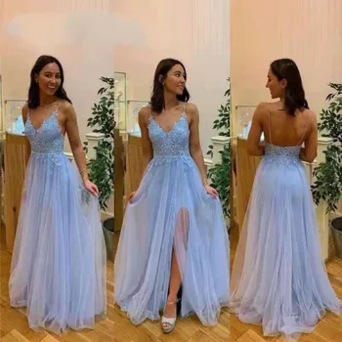 Dantela aplicate cu decolteu in V rochii de bal Rochie Novia Longue Robe De Soiree Robe De Soiree Simplu Robe De Soiree Mireasa To Be Rochie Dantela Rochie A-Line