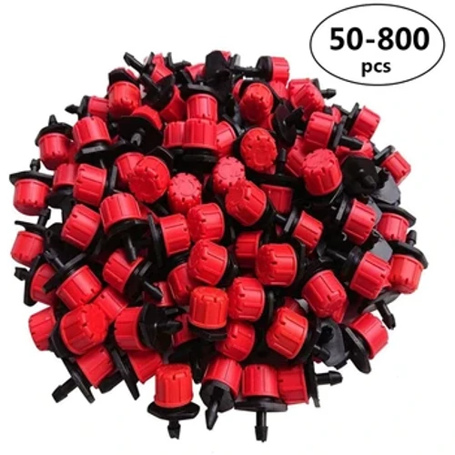 50-500 Pcs Adjustable Irigasi Dripper Penyiram 1/4 ''Emitter Dripper Mikro Tetes Irigasi Penyiram untuk Sistem Penyiraman