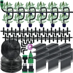 Treibhauseffekt Drëps Bewässerung Kit Automatesch Bewässerung System Gaart 4-Way 4/7mm bis 3/5mm Schlauch Drëps fir Pot Planz Geméis Bonsai