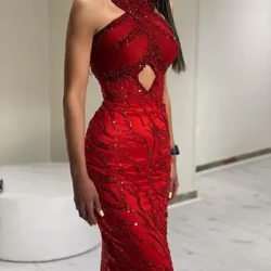 Saudo Arabija Elegantiškos blizgučiai Vakarinės suknelės Karoliukai Karoliukai Iškirpti Undinė Išleistuvės Suknelė Proginės progos Vakarėlio suknelė vestidos de graduación